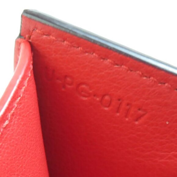 Auth CELINE Small Folded Multifunction Trifold Wallet Red Leather - Picture 6 of 8